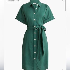 J. Crew Factory Green Button-Up Dress